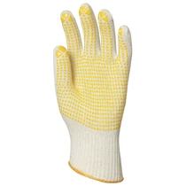Kötött duplaszálas pamutkesztyű sárga pettyes tenyérrel
