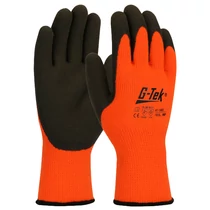 G-TEK Hi-Vis kötött akril frottír latexmártott kesztyű