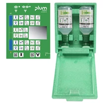 Plum szemkimosó állomás dobozban 2 x 500 ml elsősegély szemkimosóval