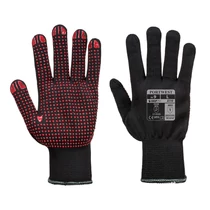 Nylon PVC pontozott kesztyű Black