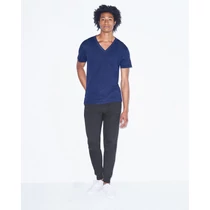 Unisex tri-blend rövid ujjú v-nyakú póló