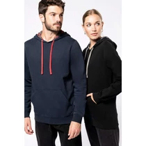 Unisex contrast patterned hooded sweatshirt