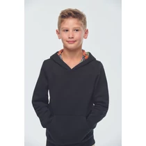 Unisex kids contrast patterned hooded sweatshirt
