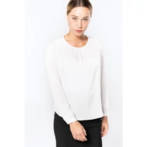 Ladies&#039; long-sleeved crepe blouse