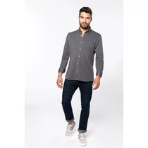Long-sleeved jacquard knit shirt