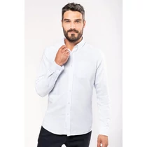 Long-sleeved washed oxford cotton shirt
