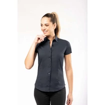 Ladies&#039; short-sleeved cotton/elastane shirt