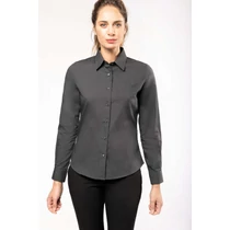Ladies&#039; long-sleeved cotton poplin shirt