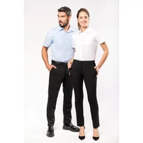 Ladies&#039; short-sleeved cotton poplin shirt