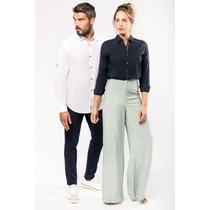Ladies&#039; long sleeve linen and cotton shirt