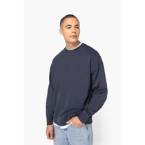Unisex washed effect oversize round neck sweatshirt
