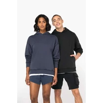 Unisex washed effect oversize hooded sweatshirt