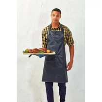 Faux leather bib apron