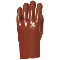 Mártott PVC kesztyű, bordó, sav/lúg/olajálló, 27cm-es