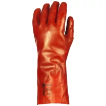 Mártott PVC kesztyű, piros, 36cm hosszú