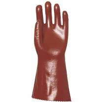 Mártott PVC kesztyű, bordó, sav/lúg/olajálló, 36cm