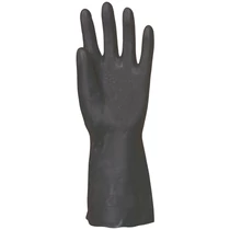 Neoprén, fekete vegyszerálló kesztyű, 32cm/0,7mm, érdes