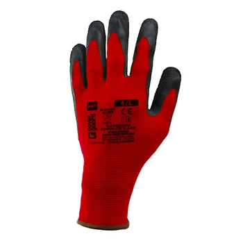 EuroLite piros tenyéren fekete latex mártott kesztyű