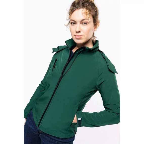 Levehető kapucnis női softshell kabát