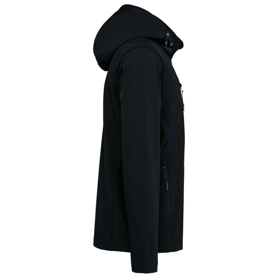 3 rétegű unisex softshell kapucnis dzseki levehető ujjal