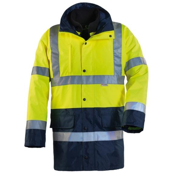 Fluo 4 az 1 ben sárga kék kabát (XS 4XL) Munkaruha felsők 4 az 1 ben FLUO PE 70550 es KABÁTOK AKCIÓS WEBÁRUHÁZ