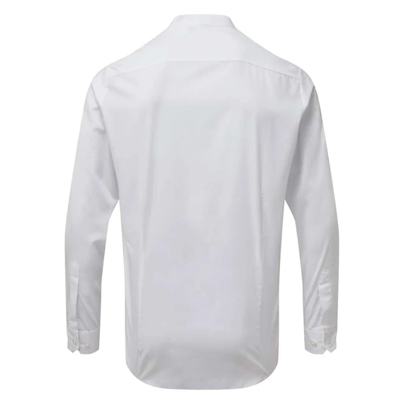 Banded collar 'grandad' long sleeve shirt