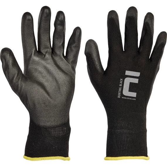 Bunting Black PU mártott kesztyű
