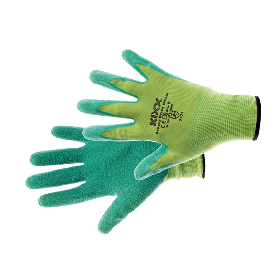 Groovy Green latex mártott kesztyű