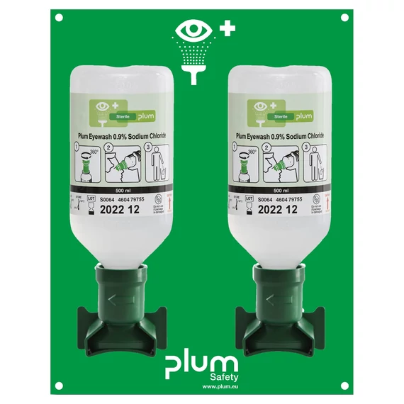 Plum szemkimosó állomás 2 x 500 ml elsősegély szemkimosóval