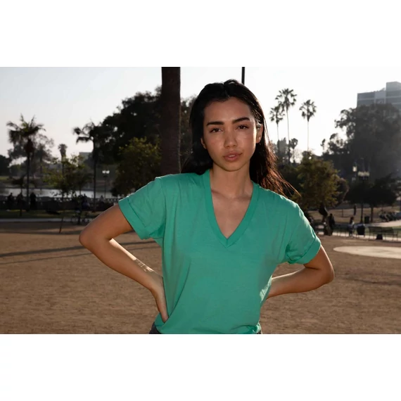 Unisex fine jersey v-nyakú póló