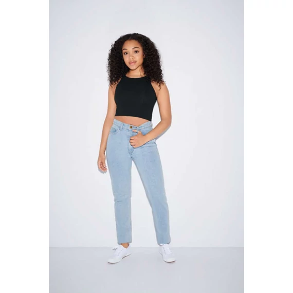 Női pamut spandex ujjatlan rövid fazonú top