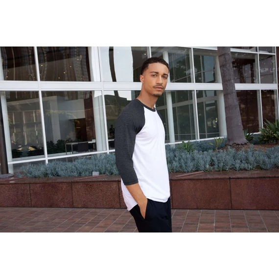 Unisex poly-cotton 3/4 ujjú raglan póló