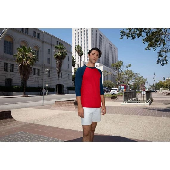 Unisex poly-cotton 3/4 ujjú raglan póló