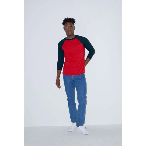 Unisex poly-cotton 3/4 ujjú raglan póló