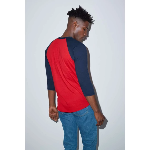 Unisex poly-cotton 3/4 ujjú raglan póló