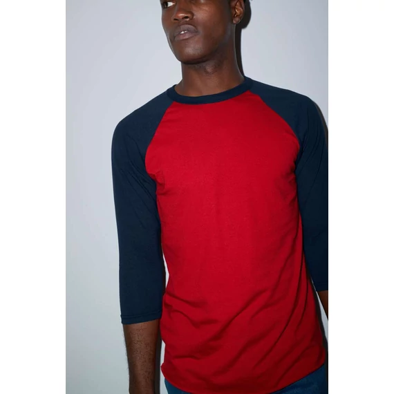 Unisex poly-cotton 3/4 ujjú raglan póló