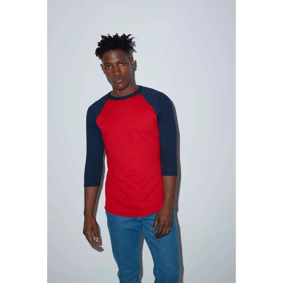 Unisex poly-cotton 3/4 ujjú raglan póló