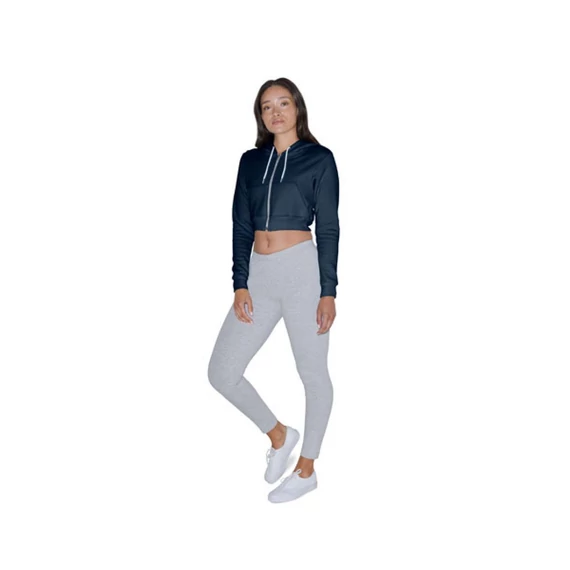 Women's flex fleece cropped zip hooded sweatshirt