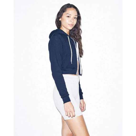 Women's flex fleece cropped zip hooded sweatshirt