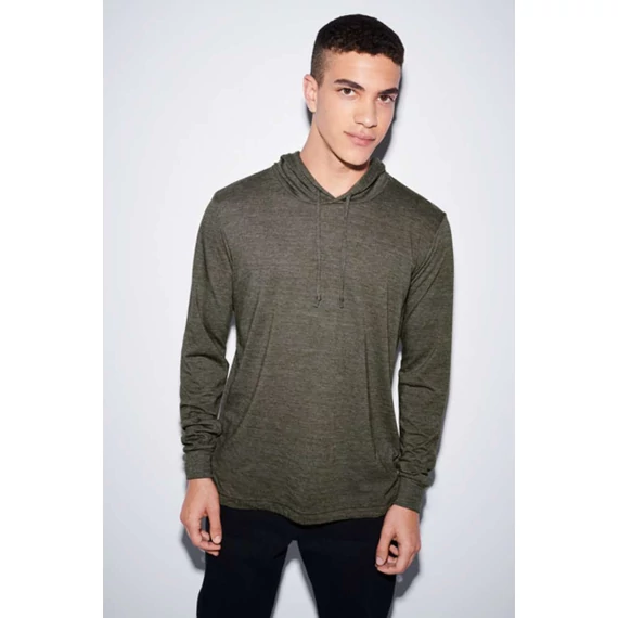 Unisex tri-blend hosszú ujjú kapucnis póló