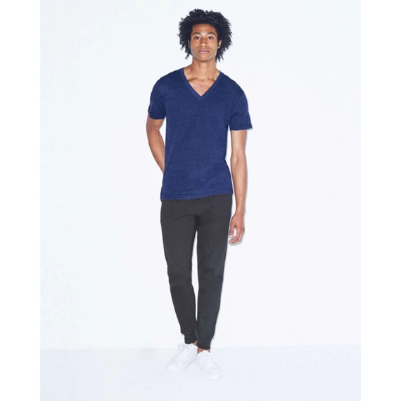 Unisex tri-blend rövid ujjú v-nyakú póló