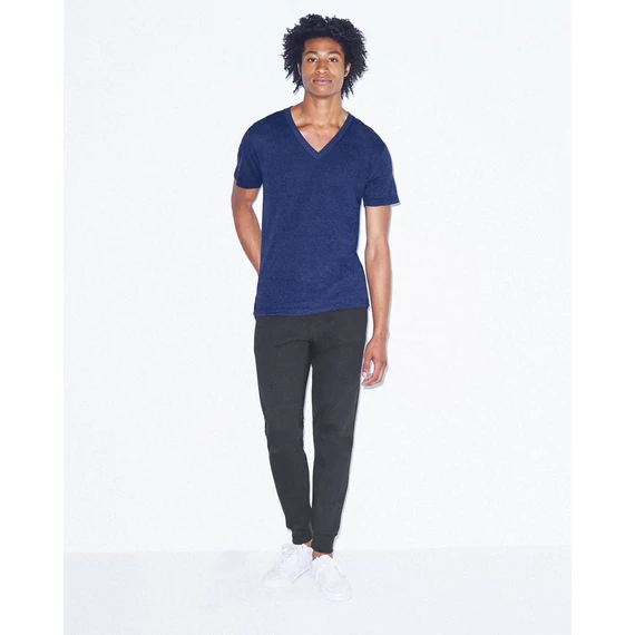 Unisex tri-blend rövid ujjú v-nyakú póló