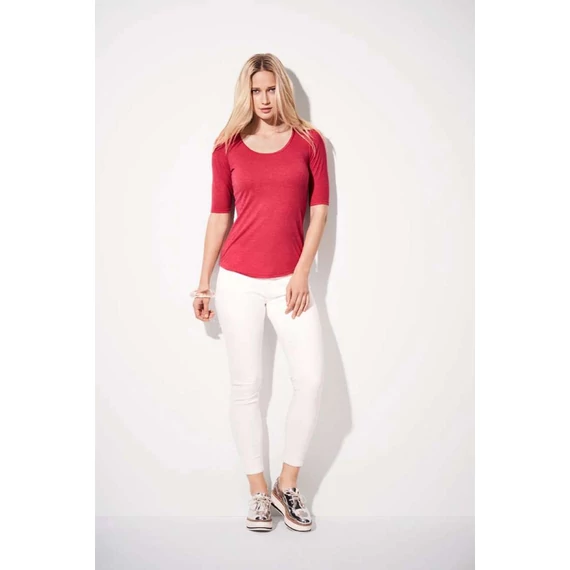 Női tri-blend deep scoop 1/2 ujjú póló