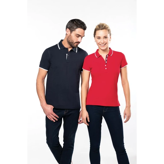 Ladies' short-sleeved piqué knit polo shirt