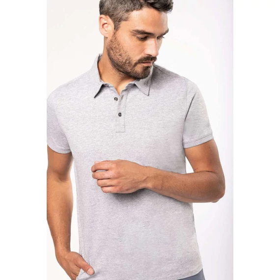 Men's short sleeved jersey polo shirt