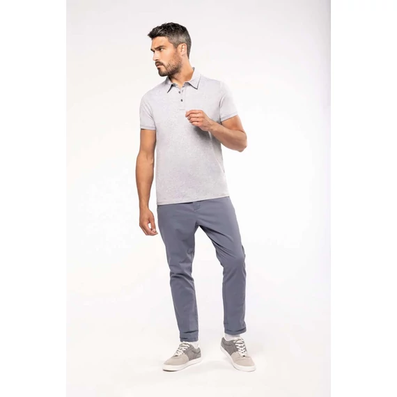 Men's short sleeved jersey polo shirt