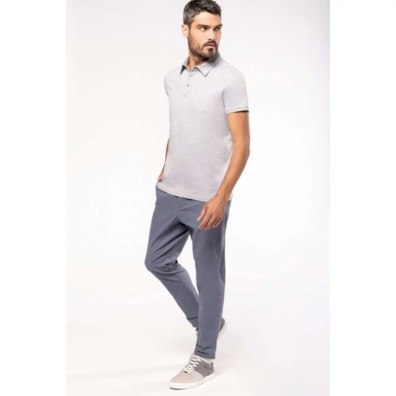 Men's short sleeved jersey polo shirt
