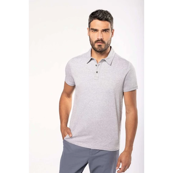 Men's short sleeved jersey polo shirt