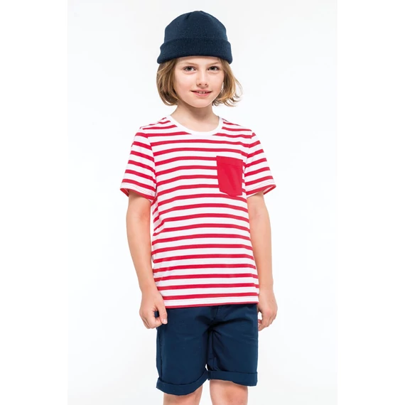 Kids' striped short sleeve sailor t-shirt with pocket