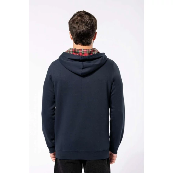 Unisex contrast patterned hooded sweatshirt